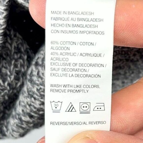 IZOD Men's Black Grey Color Block Mock Neck Button Sweater Size M - Picture 8 of 10